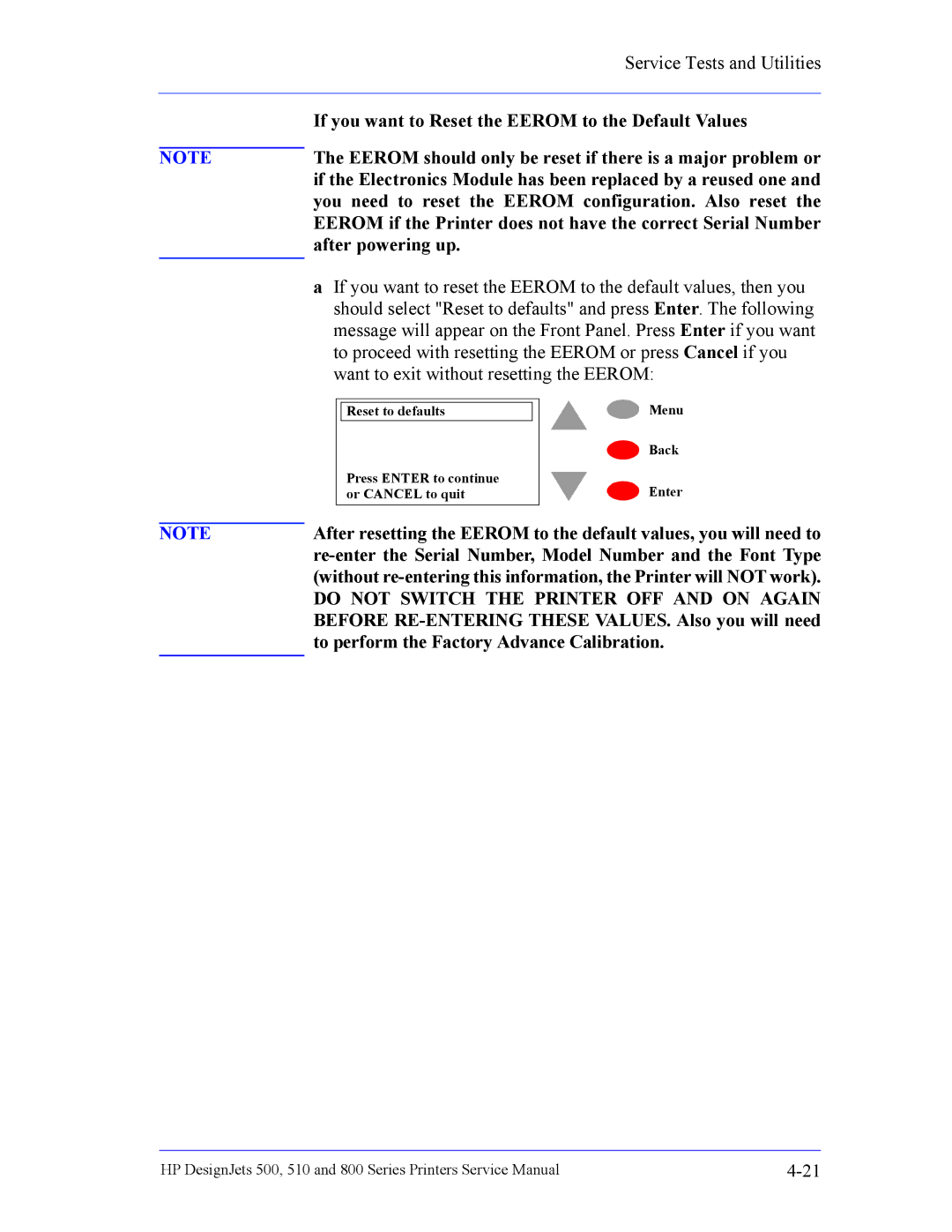 HP 510 Inkjet Large Format CH336A#B1K manual Menu 