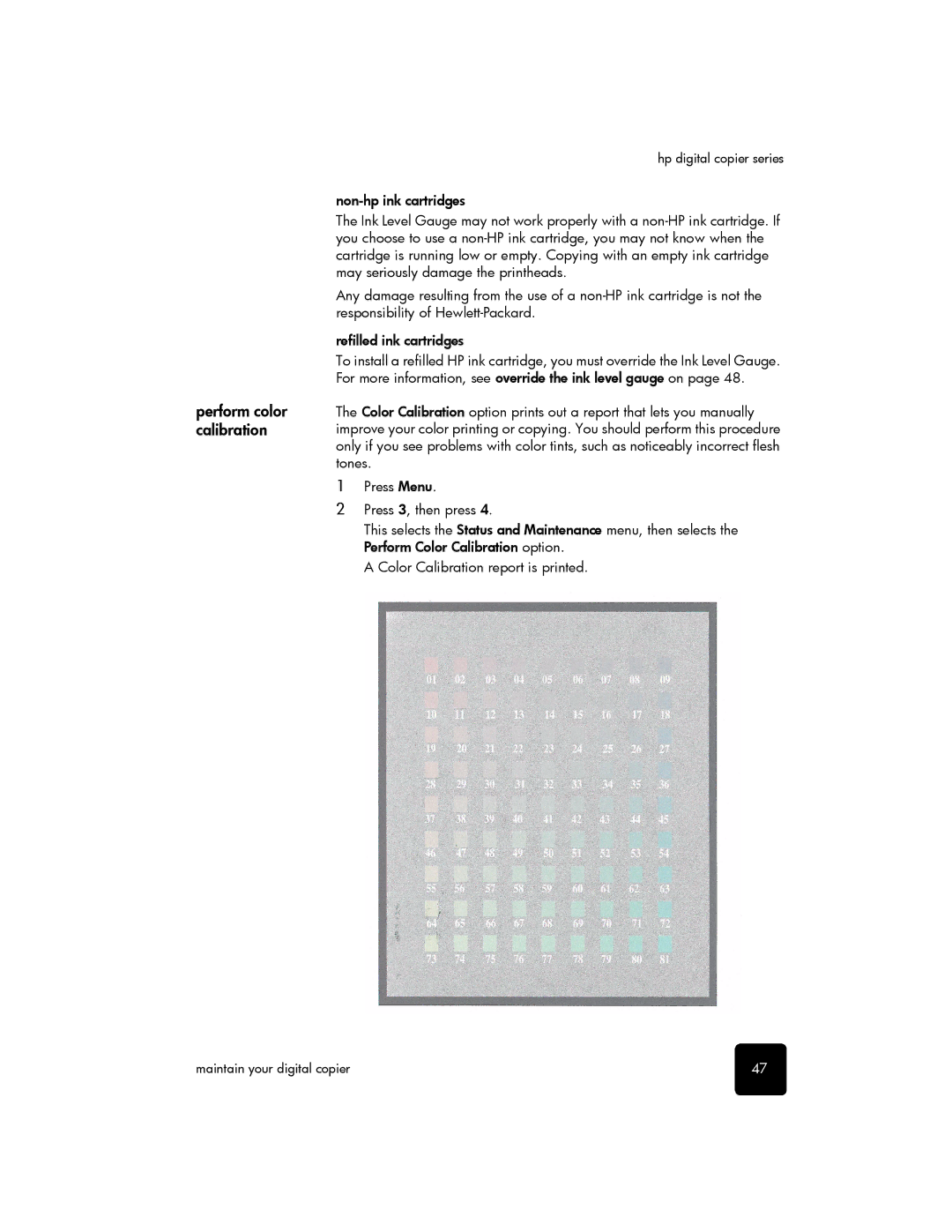 HP 510 manual Perform color calibration 