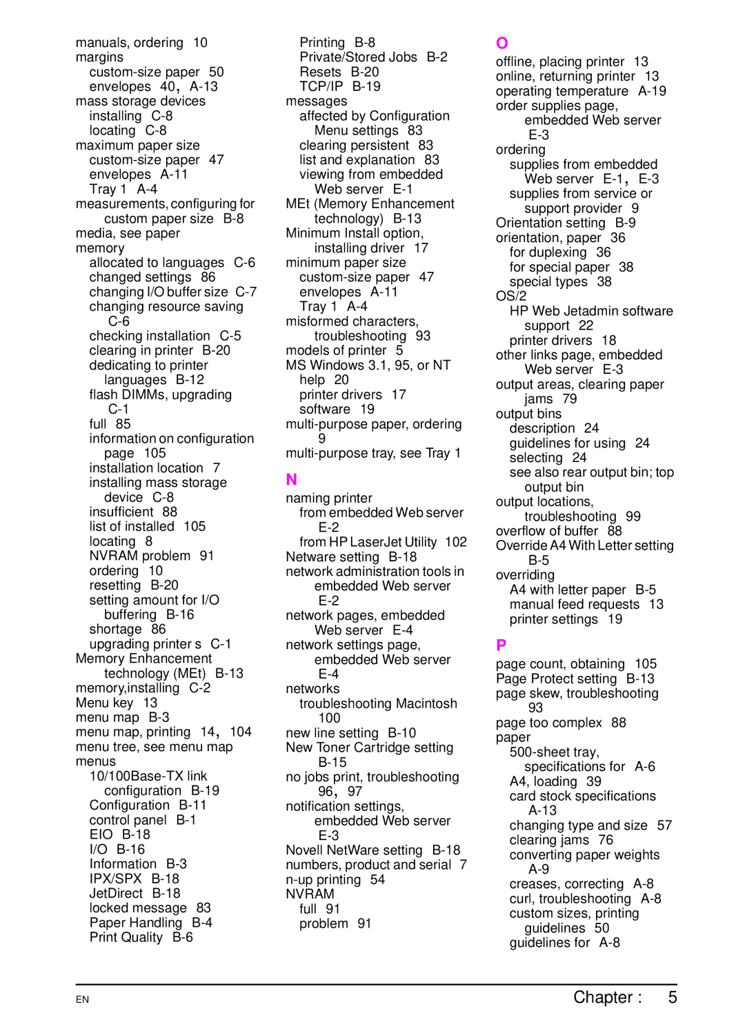 HP 5100tn, 5100dtn manual Chapter 