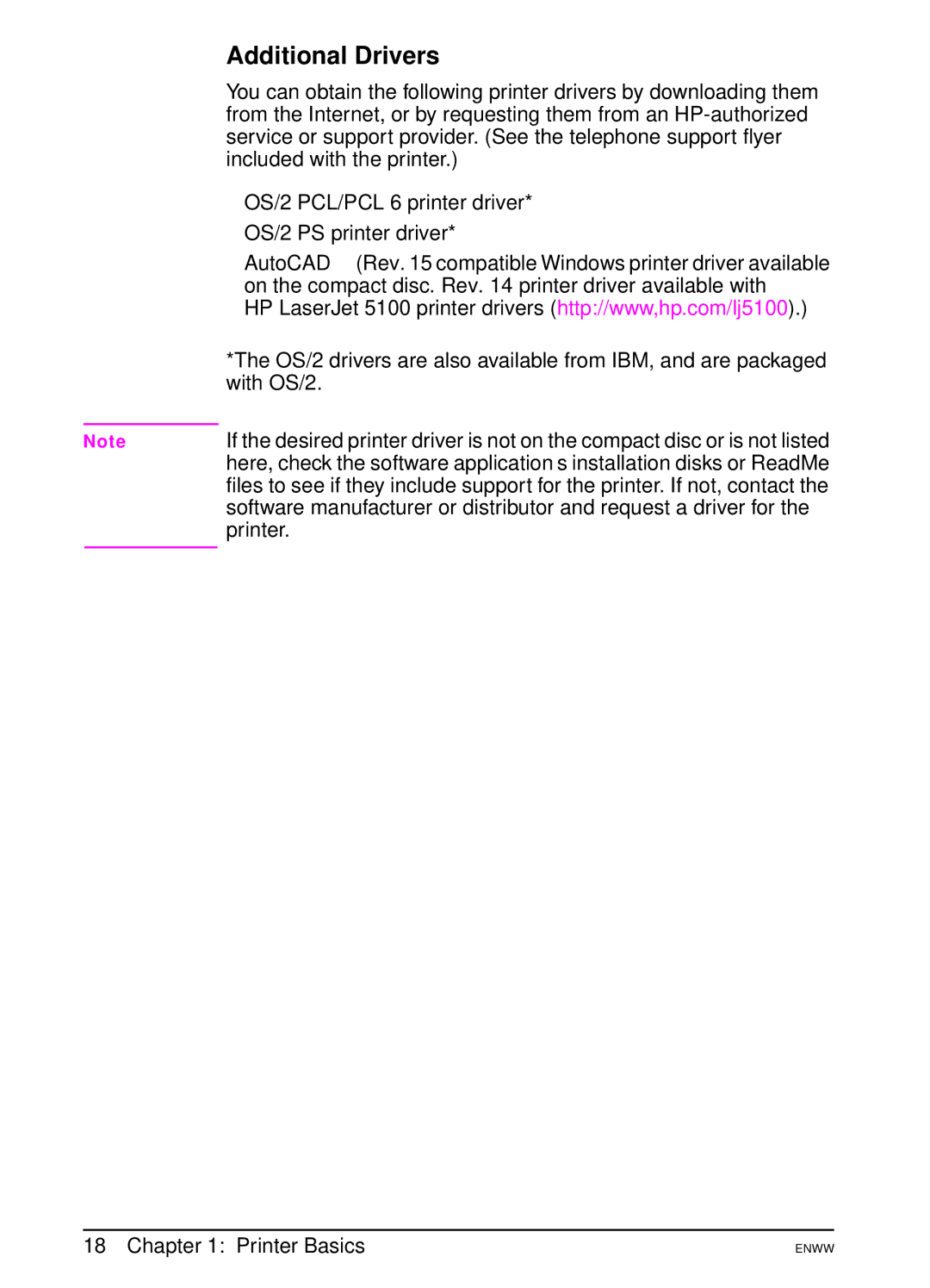 HP 5100dtn, 5100tn manual Additional Drivers 