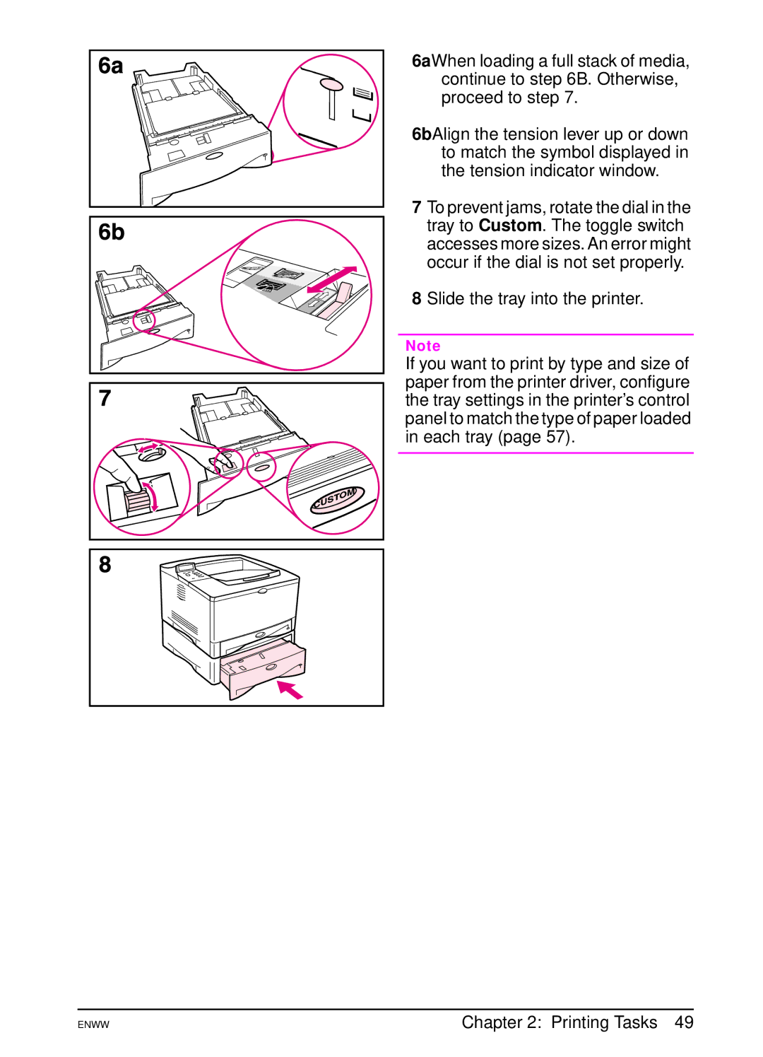 HP 5100tn, 5100dtn manual Slide the tray into the printer 