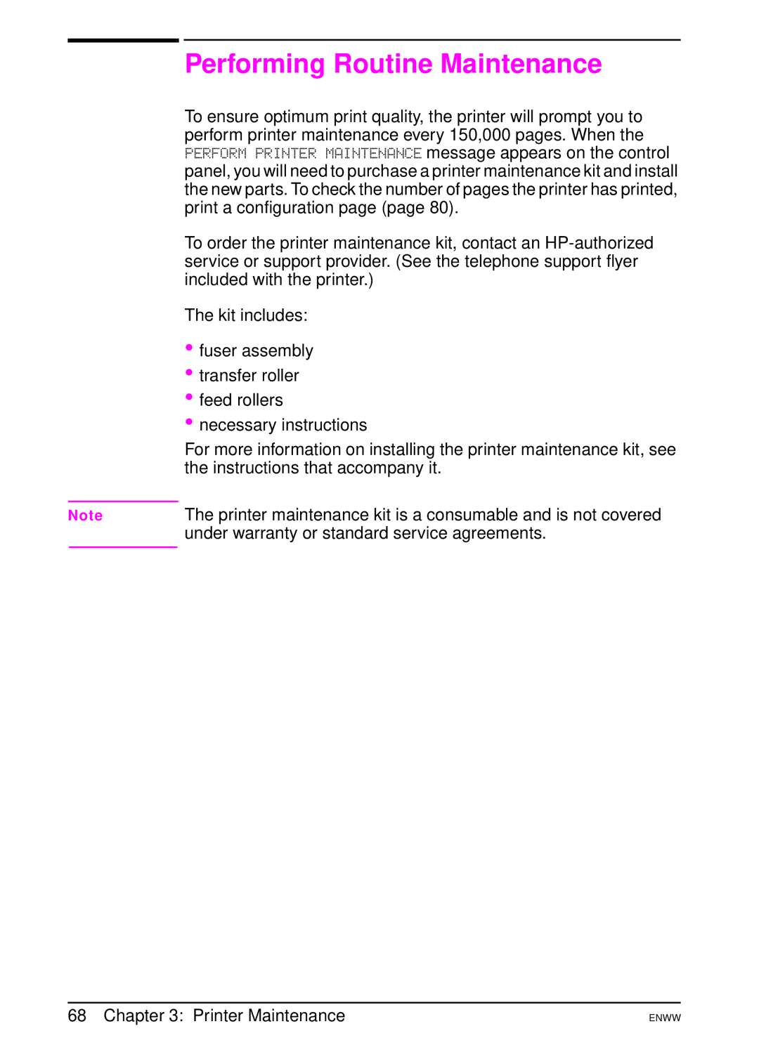 HP 5100dtn, 5100tn manual Performing Routine Maintenance 