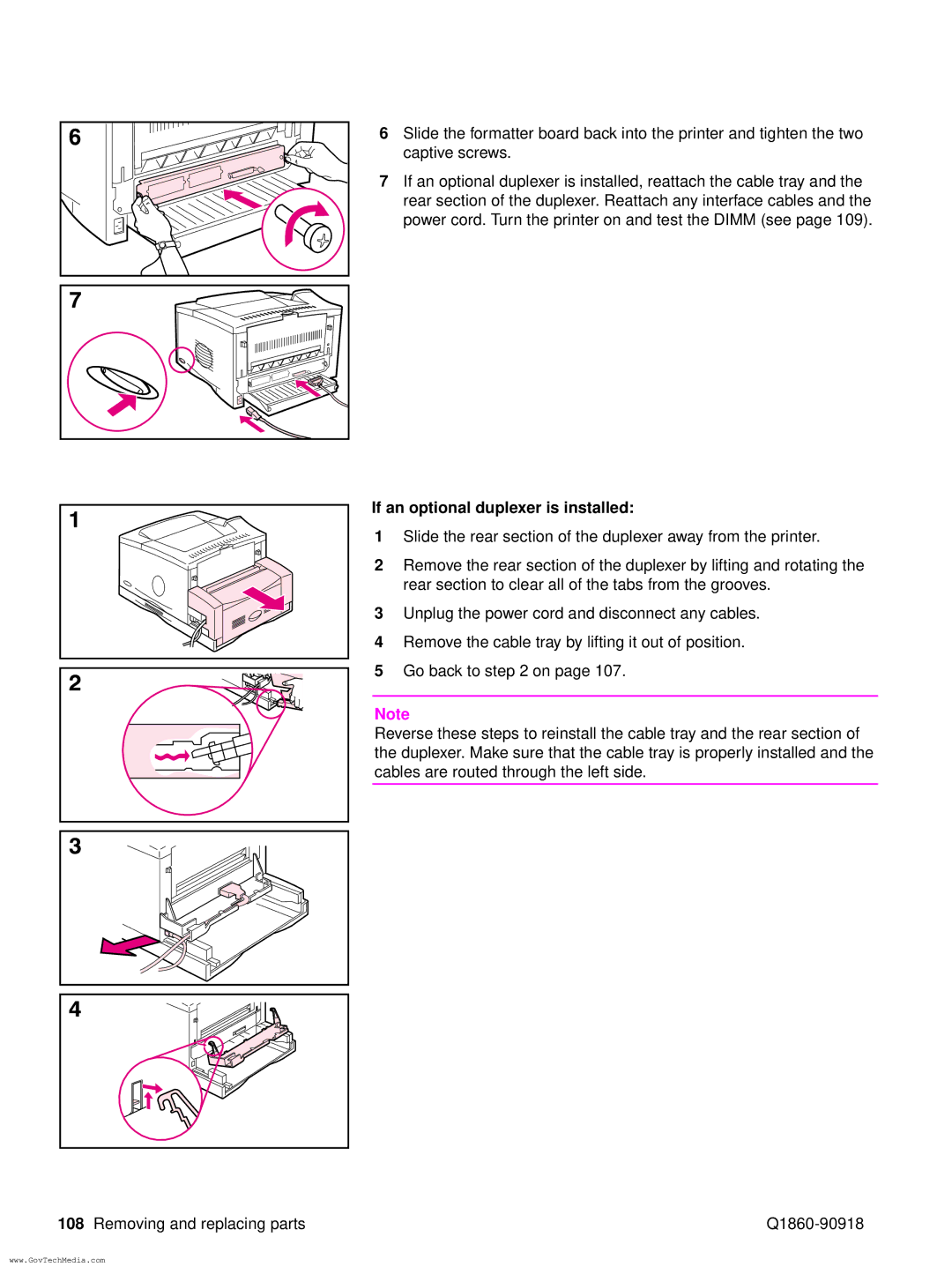 HP 5100LE manual If an optional duplexer is installed 