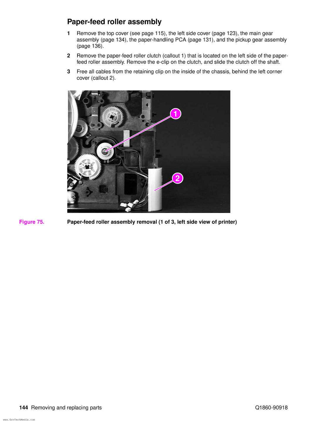 HP 5100LE manual Paper-feed roller assembly 