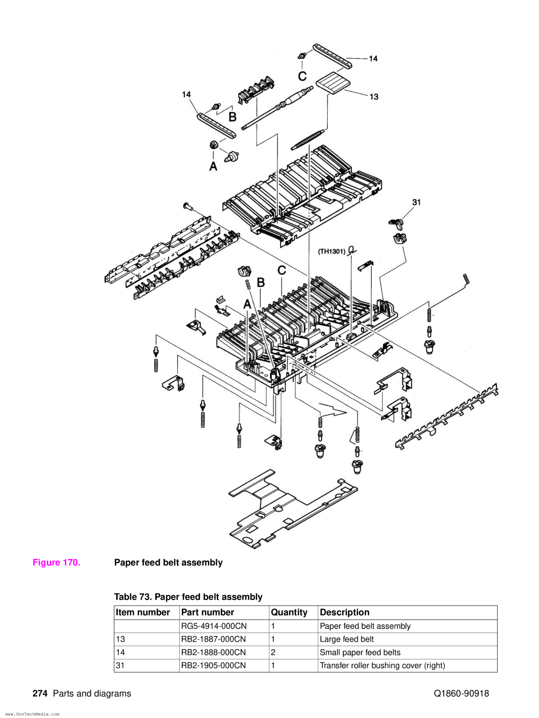 HP 5100LE manual Parts and diagrams Q1860-90918 