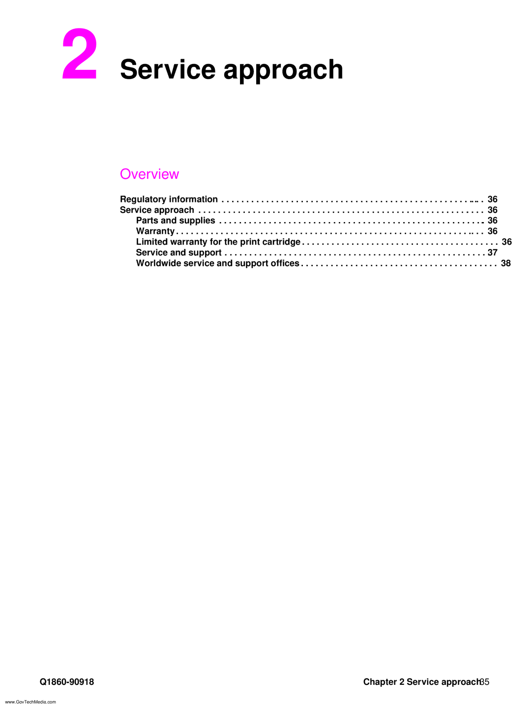 HP 5100LE manual Service approach 