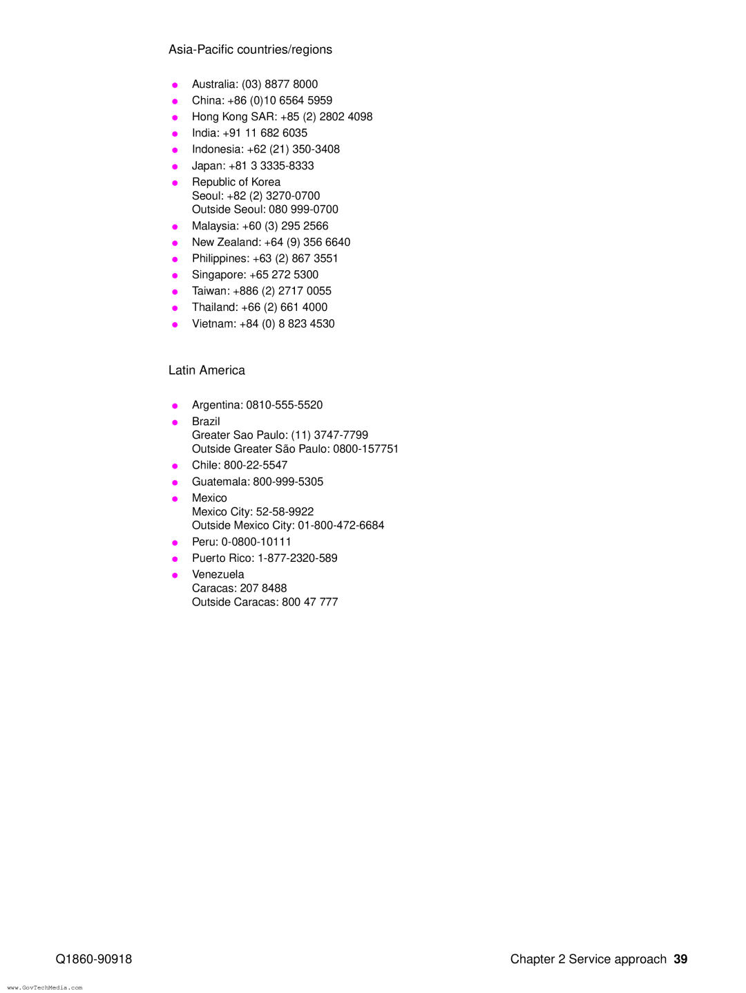 HP 5100LE manual Asia-Pacific countries/regions 