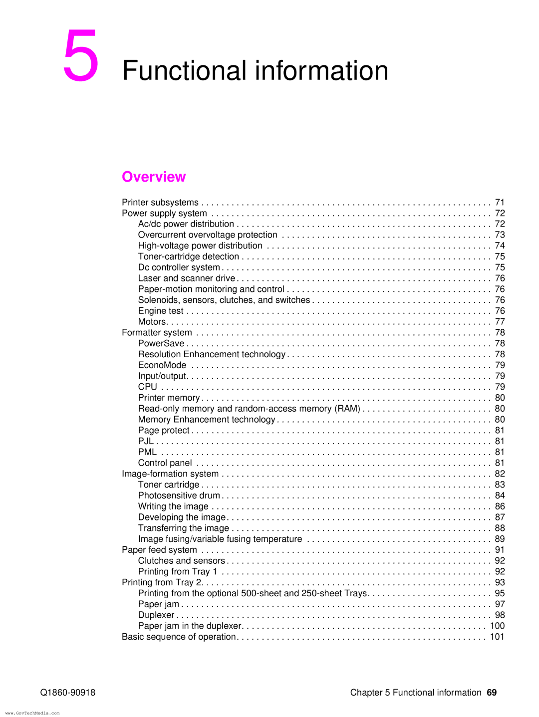 HP 5100LE manual Functional information 