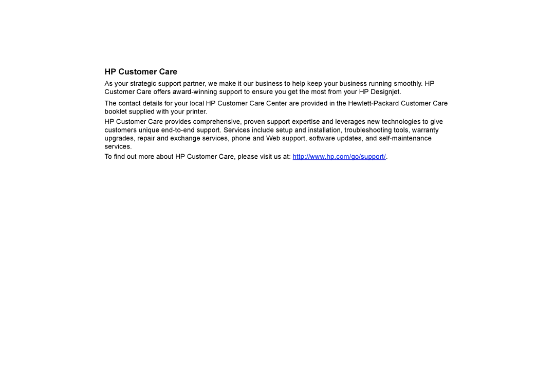 HP 510PS manual HP Customer Care 