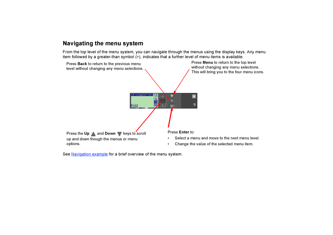 HP 510PS manual Navigating the menu system 