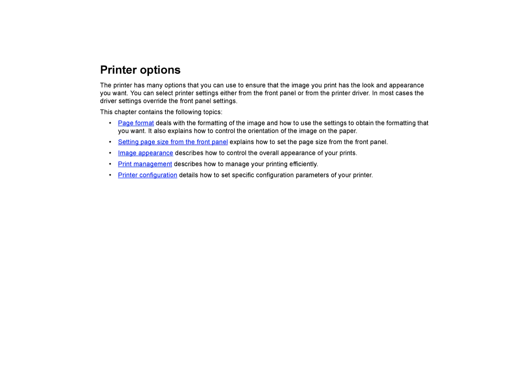 HP 510PS manual Printer options 