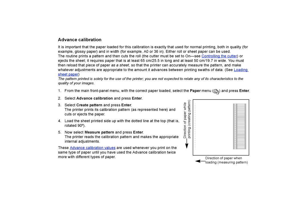 HP 510PS manual Advance calibration 