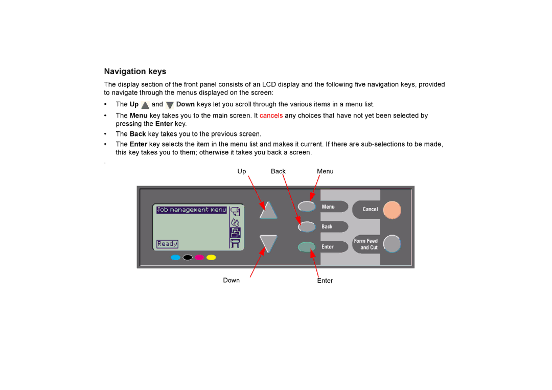 HP 510PS manual Navigation keys 