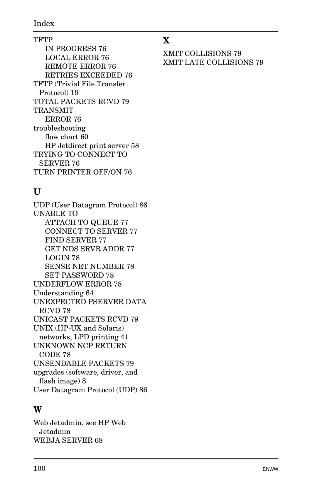 HP 510x Print Server manual Tftp Progress Local Error Remote Error 76 Retries Exceeded 