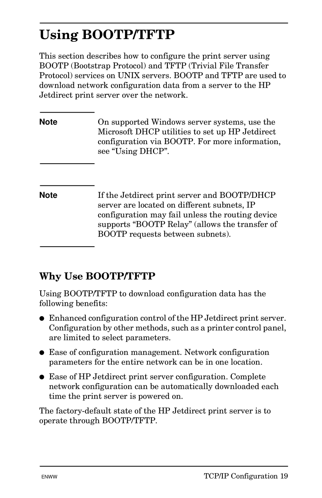 HP 510x Print Server manual Using BOOTP/TFTP, Why Use BOOTP/TFTP 