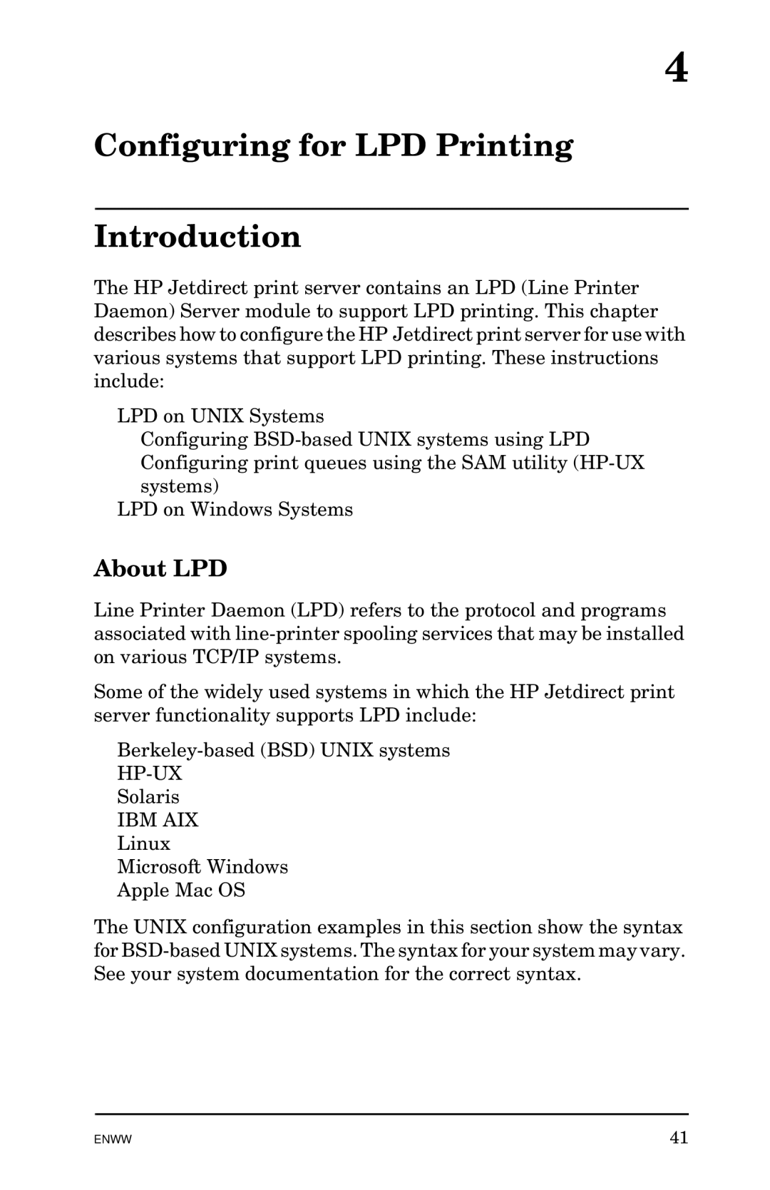 HP 510x Print Server manual Configuring for LPD Printing Introduction, About LPD 