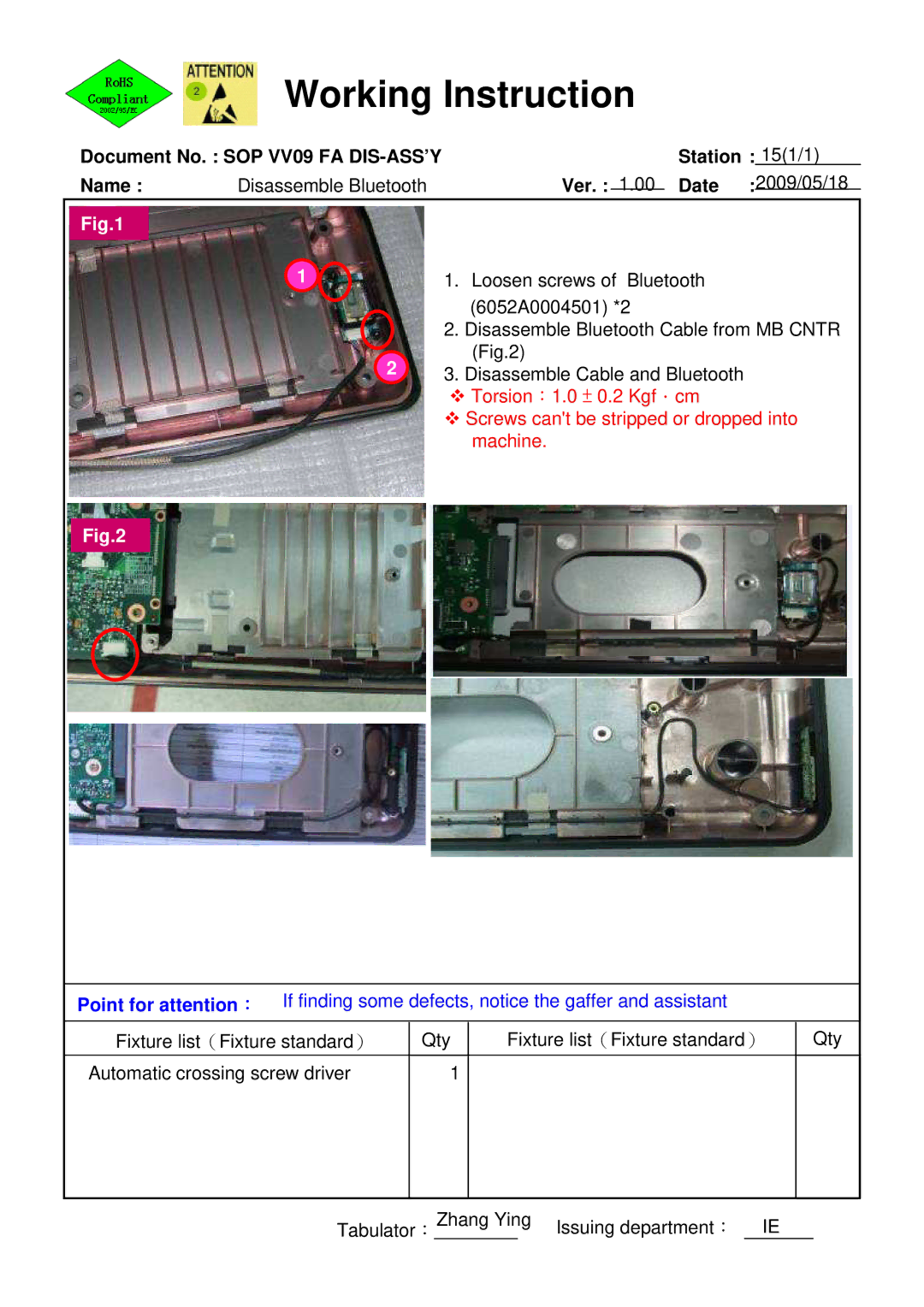 HP 511 manual Loosen screws of Bluetooth 