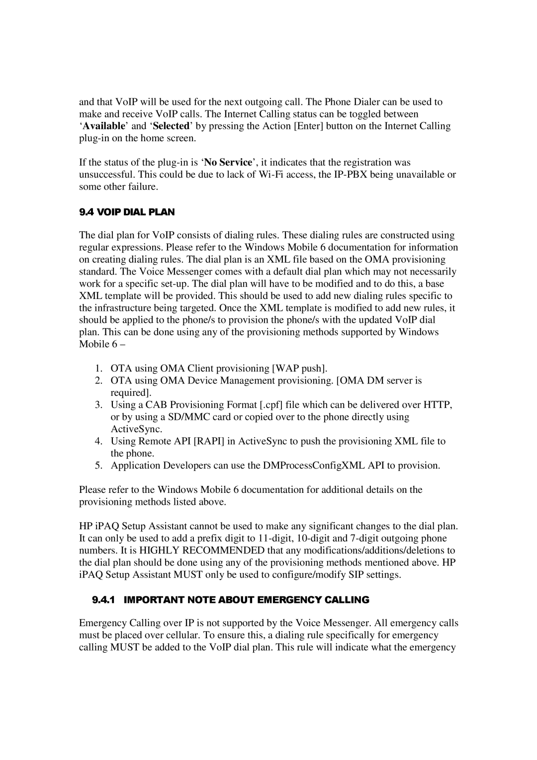 HP 512 manual Voip Dial Plan 