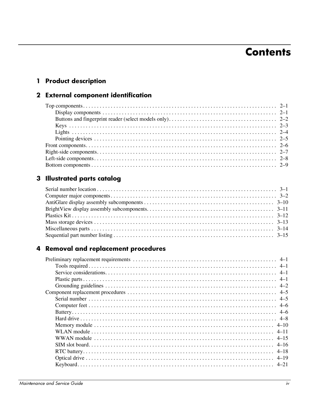 HP 512424-001 manual Contents 