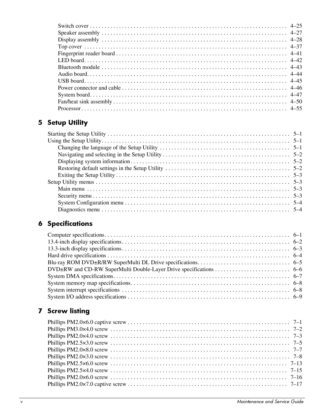 HP 512424-001 manual Setup Utility 