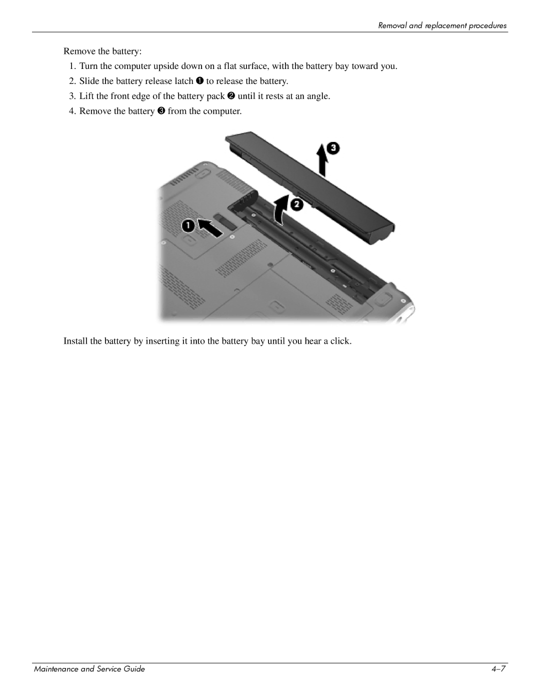 HP 512424-001 manual Removal and replacement procedures 