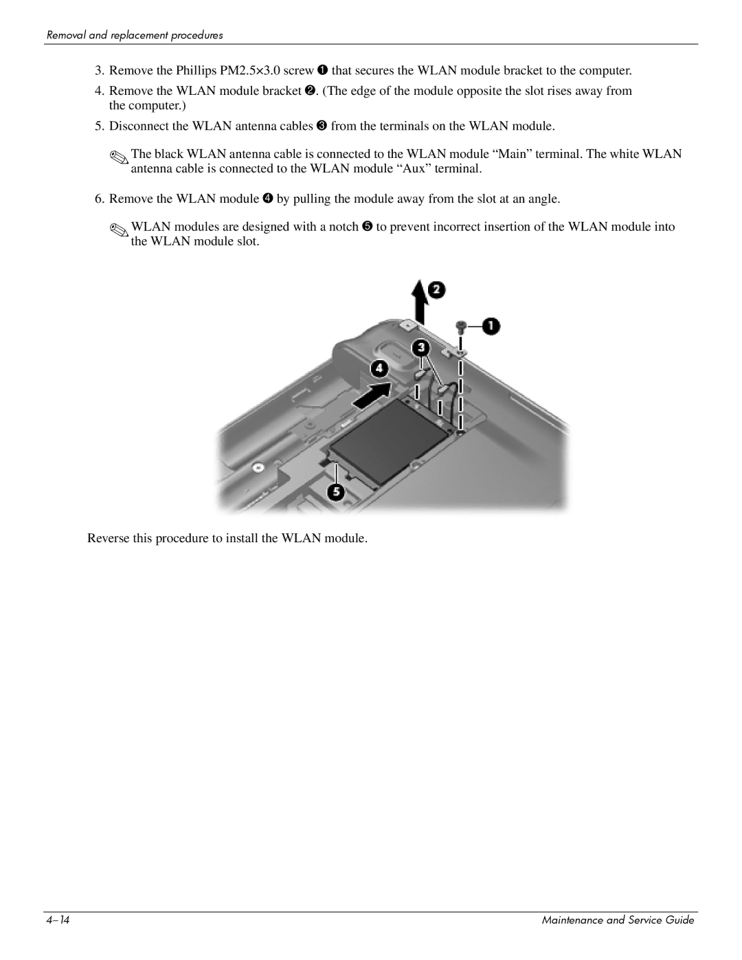 HP 512424-001 manual Removal and replacement procedures 