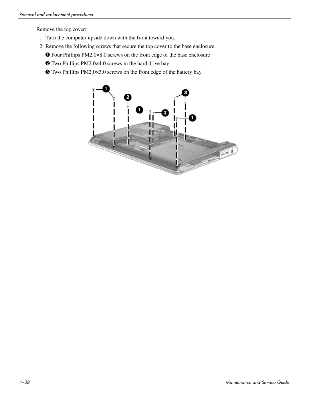 HP 512424-001 manual Removal and replacement procedures 