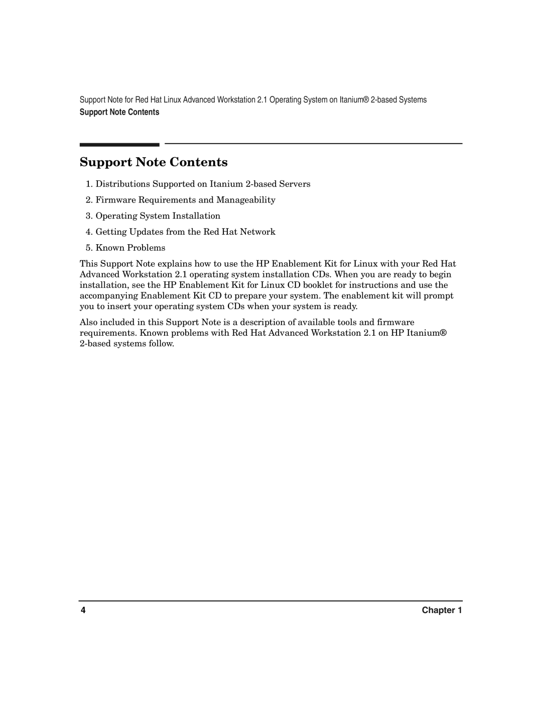 HP 5187-2286 manual Support Note Contents 