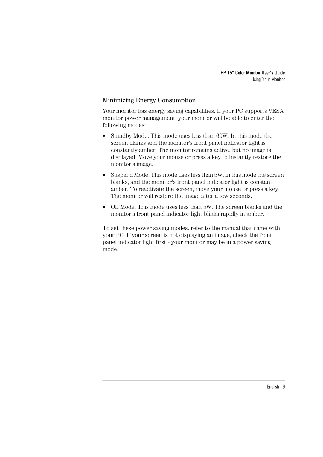 HP 52 D2828A manual Minimizing Energy Consumption 