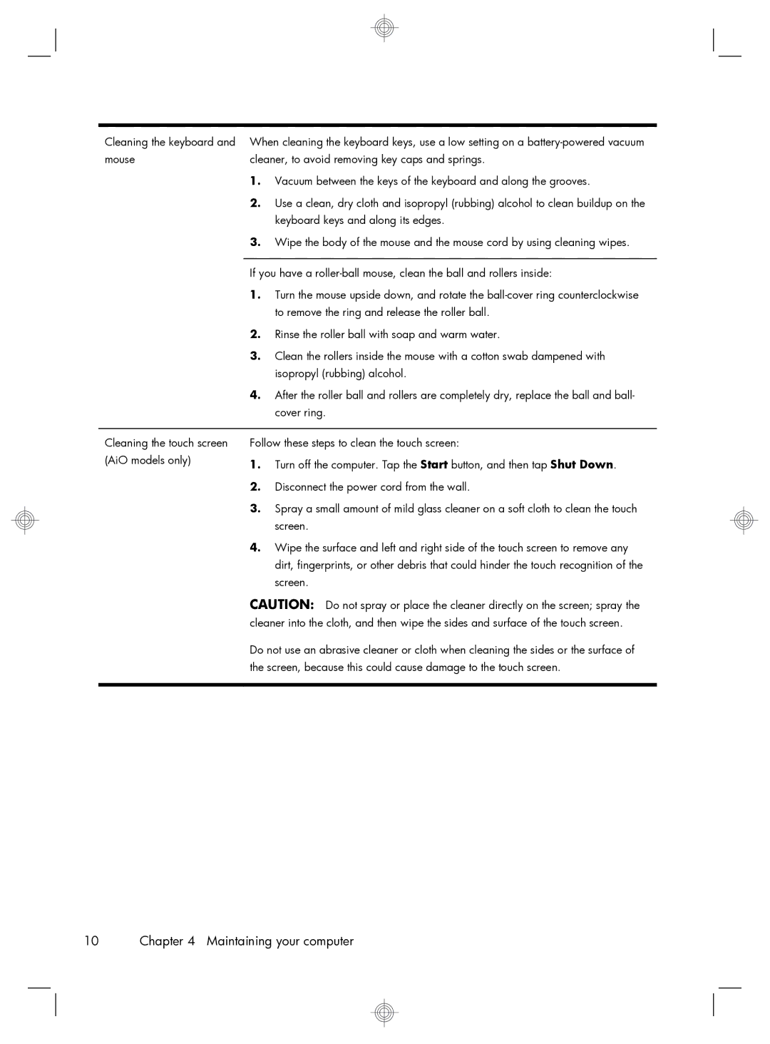 HP 520-1070 manual Maintaining your computer 