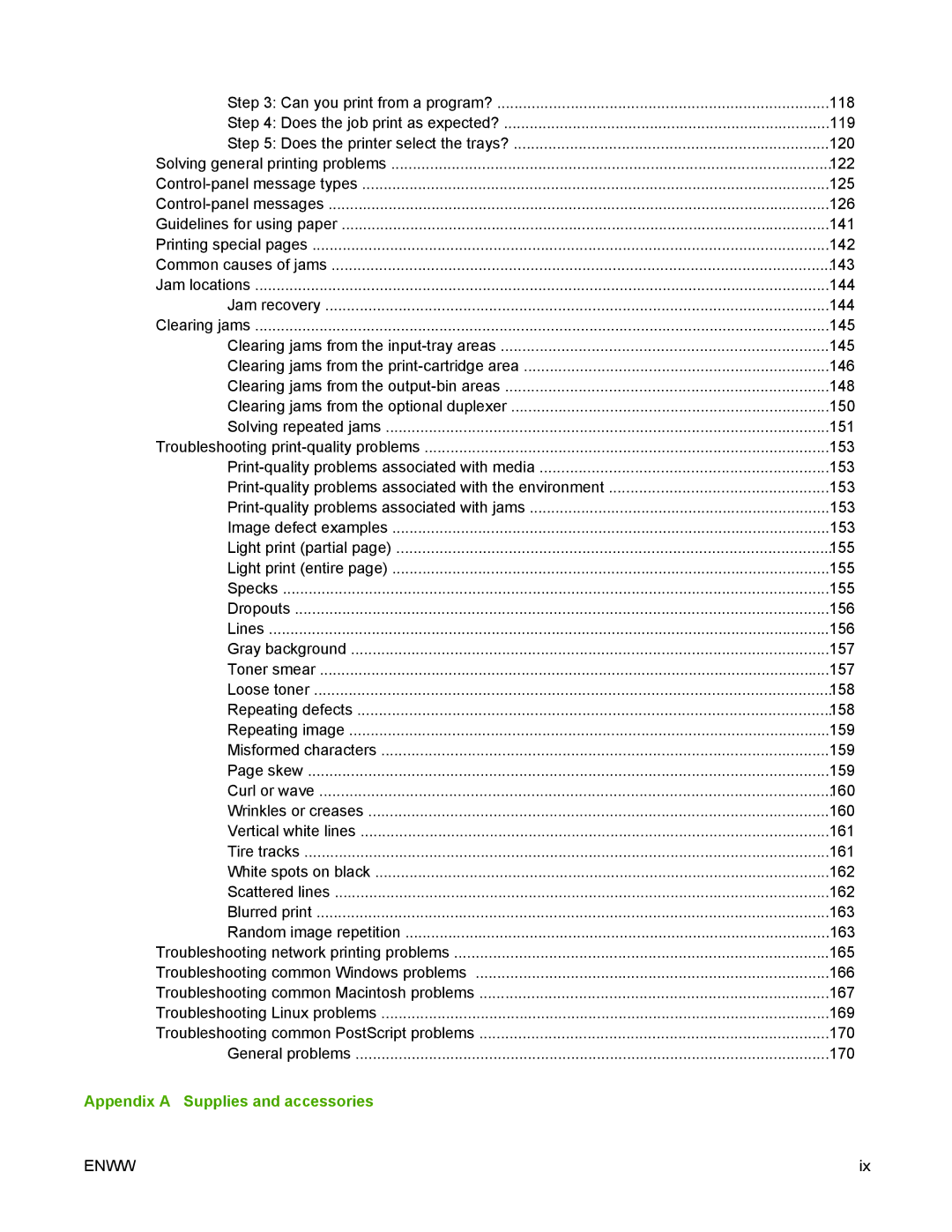 HP 5200 manual Appendix a Supplies and accessories 