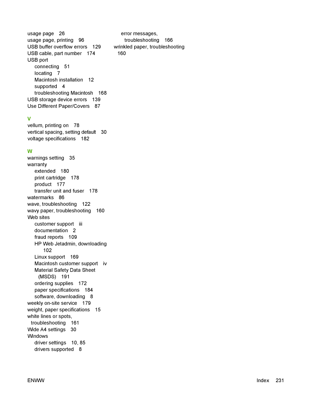 HP 5200 manual Msds 