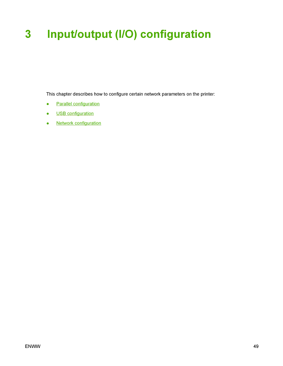 HP 5200 manual Input/output I/O configuration 