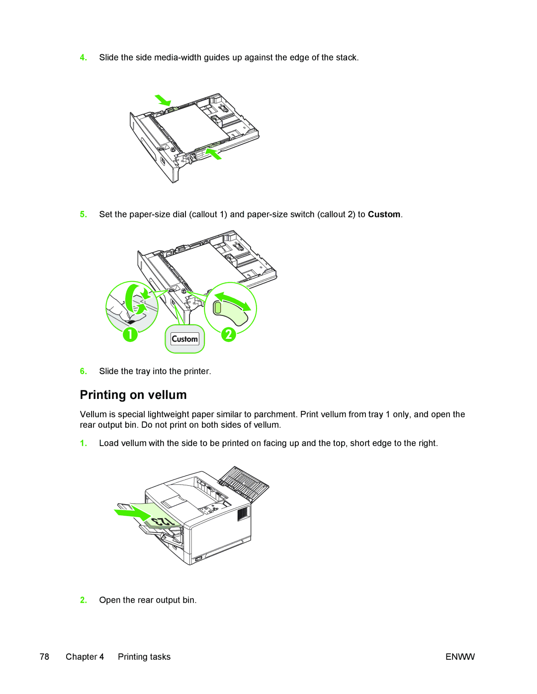 HP 5200 manual Printing on vellum 