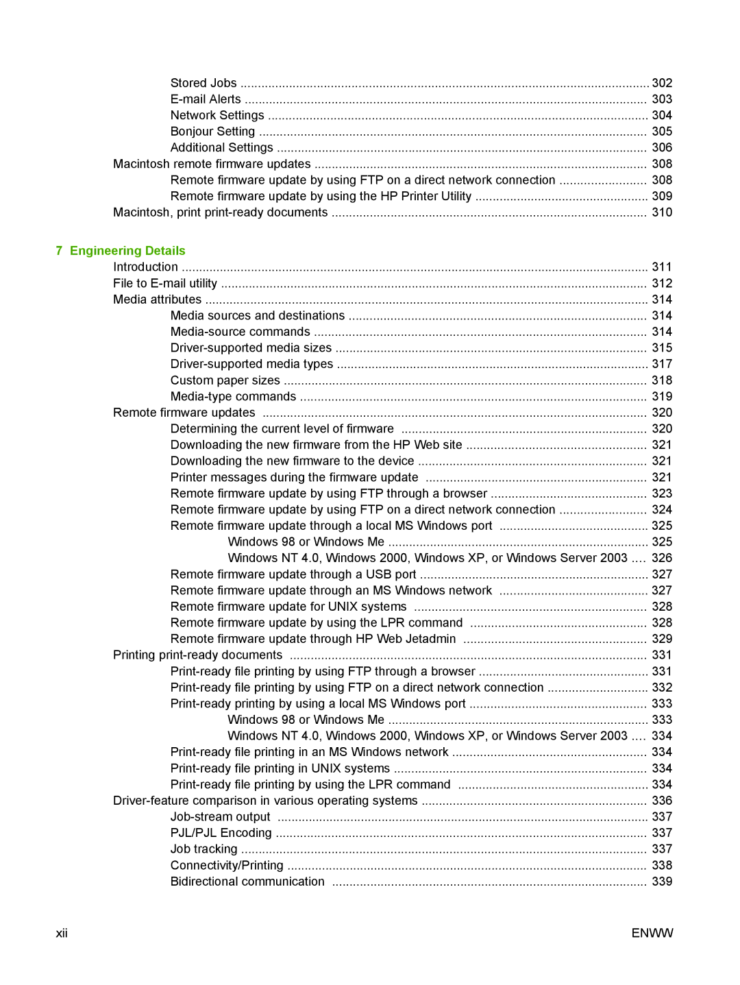 HP 5200L manual Engineering Details 