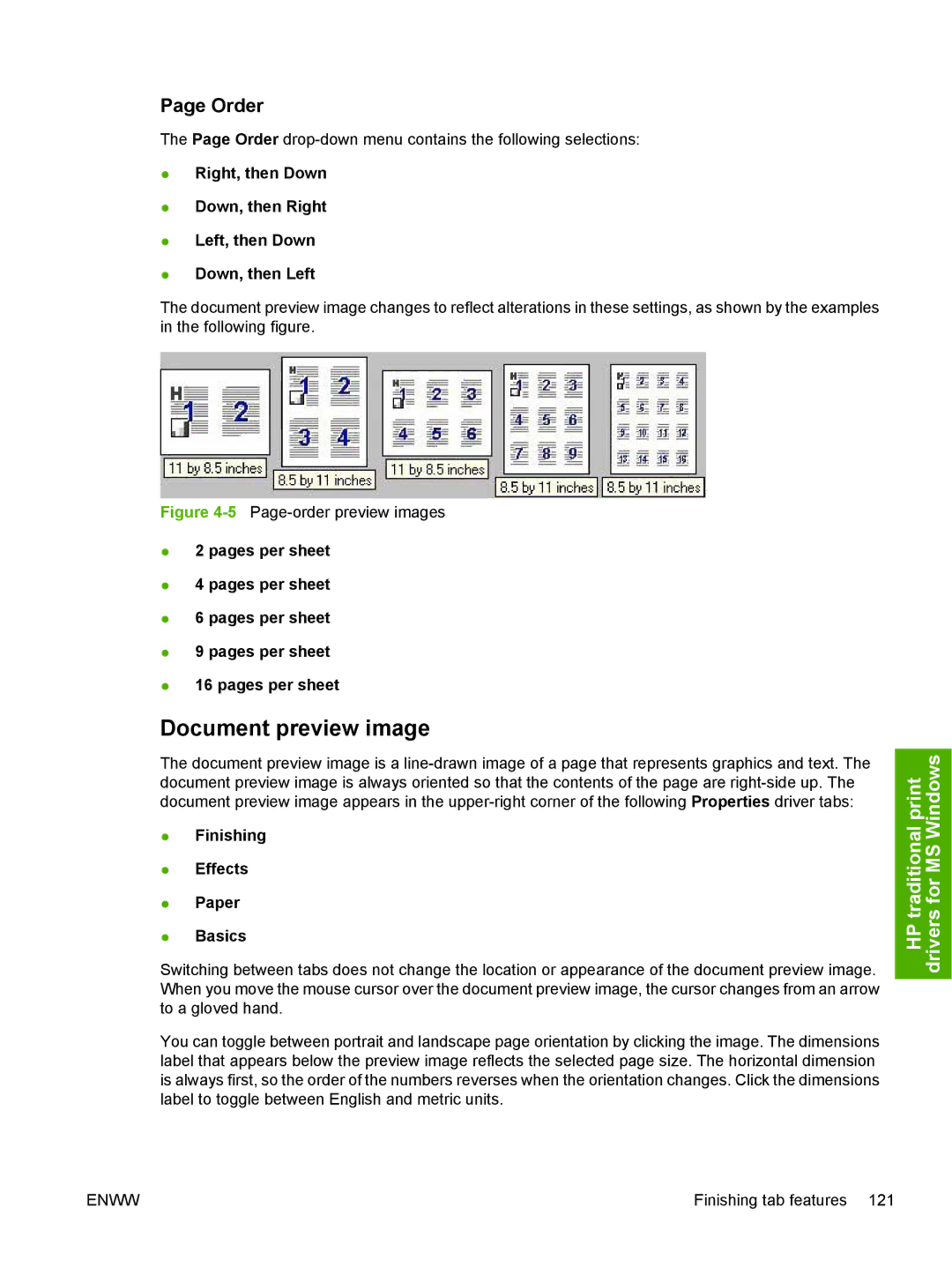 HP 5200L manual Document preview image, Order, Finishing Effects Paper Basics 