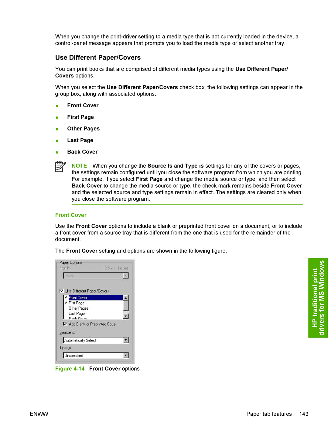 HP 5200L manual Use Different Paper/Covers, Front Cover First Other Pages Last Back Cover 