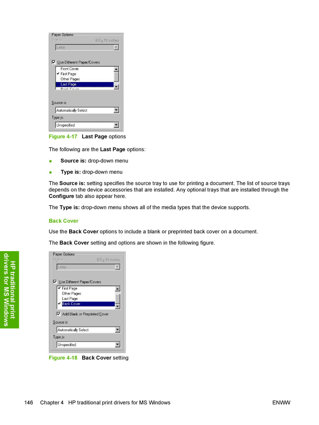 HP 5200L manual Last Page options, Back Cover 