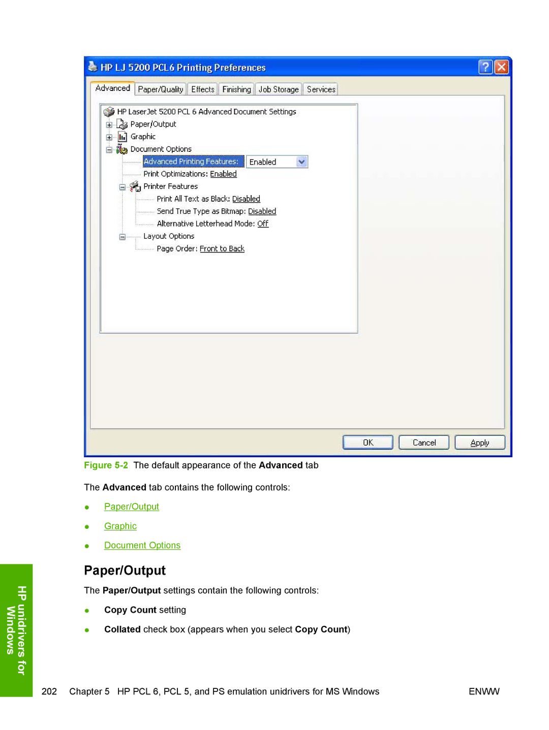 HP 5200L manual Paper/Output, Copy Count setting 