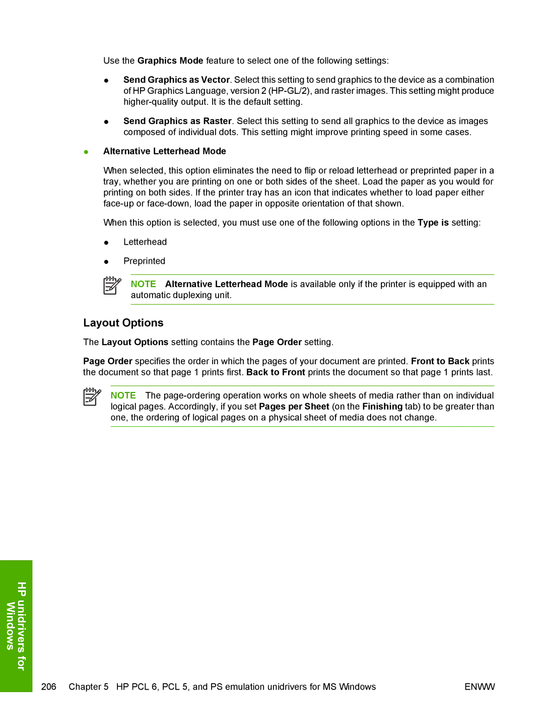 HP 5200L manual Layout Options, Alternative Letterhead Mode 