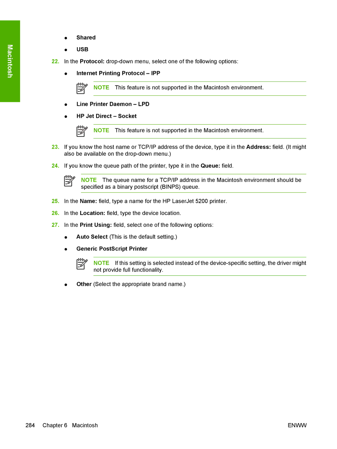 HP 5200L manual Shared, Usb 