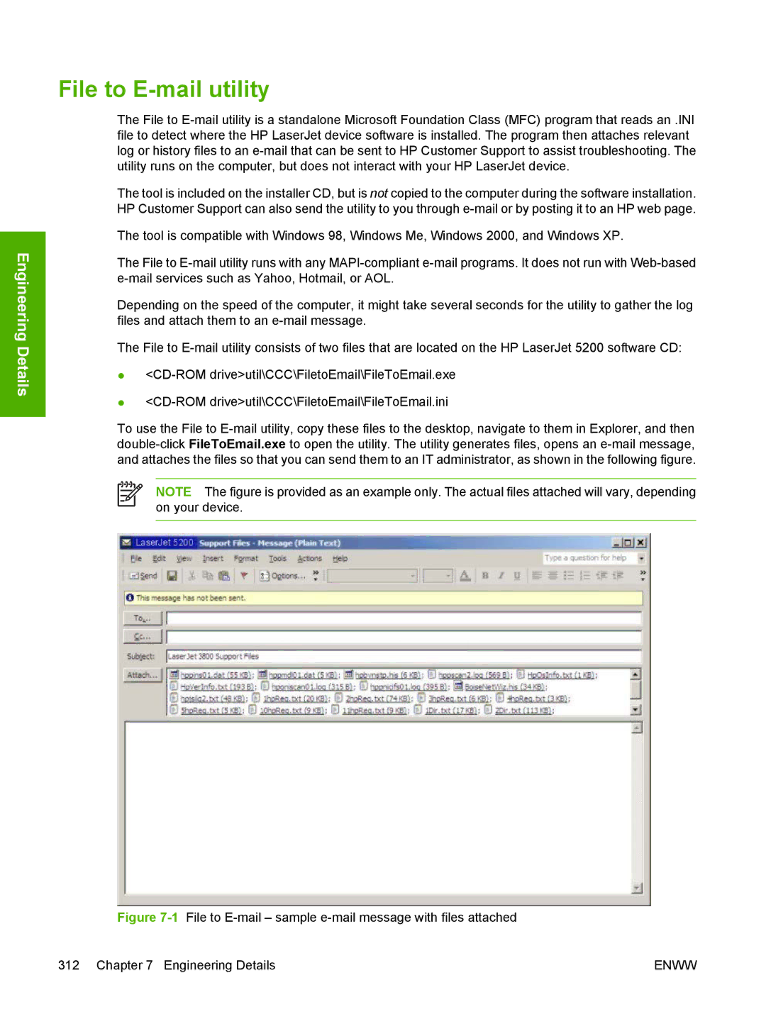 HP 5200L manual File to E-mail utility 