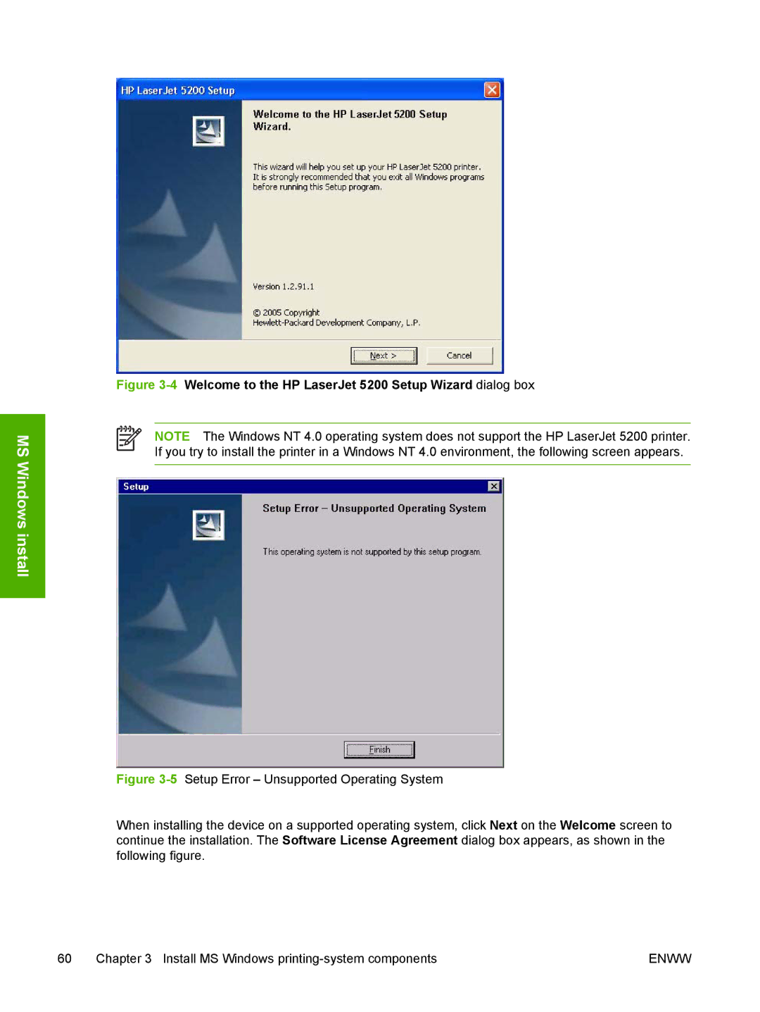 HP 5200L manual 4Welcome to the HP LaserJet 5200 Setup Wizard dialog box 