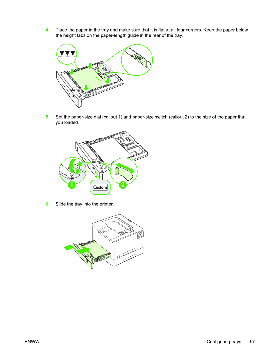 HP 5200L manual Slide the tray into the printer 