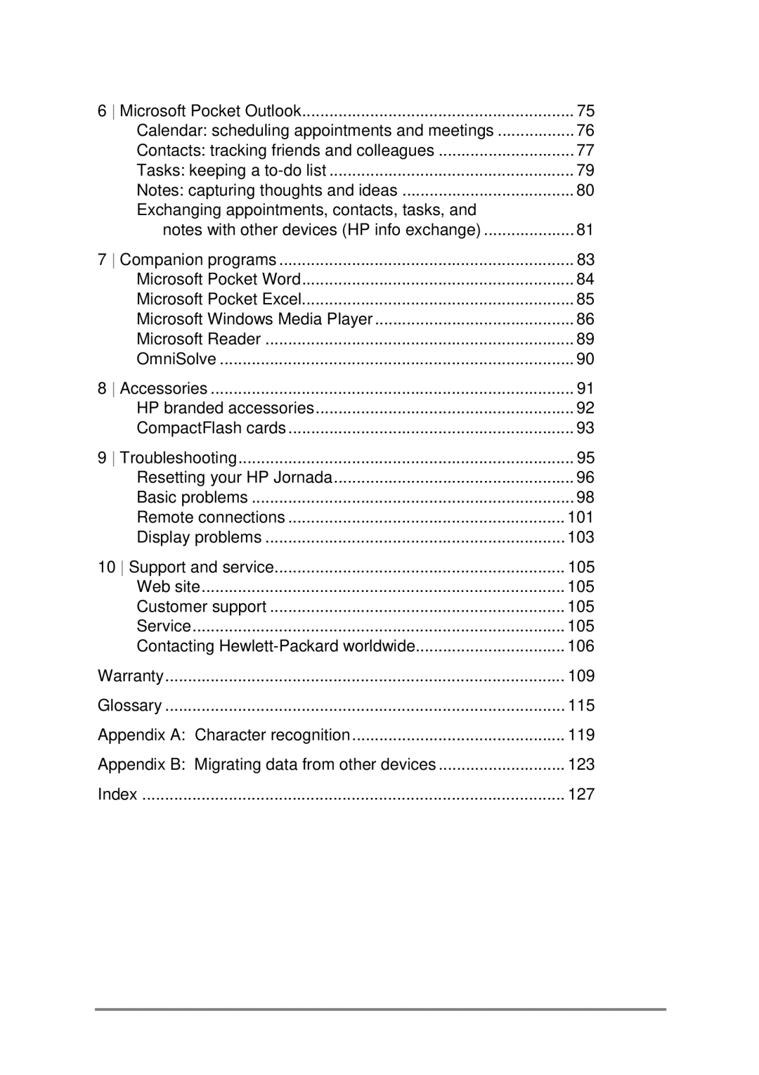 HP 525, 520 manual Microsoft Pocket Outlook 