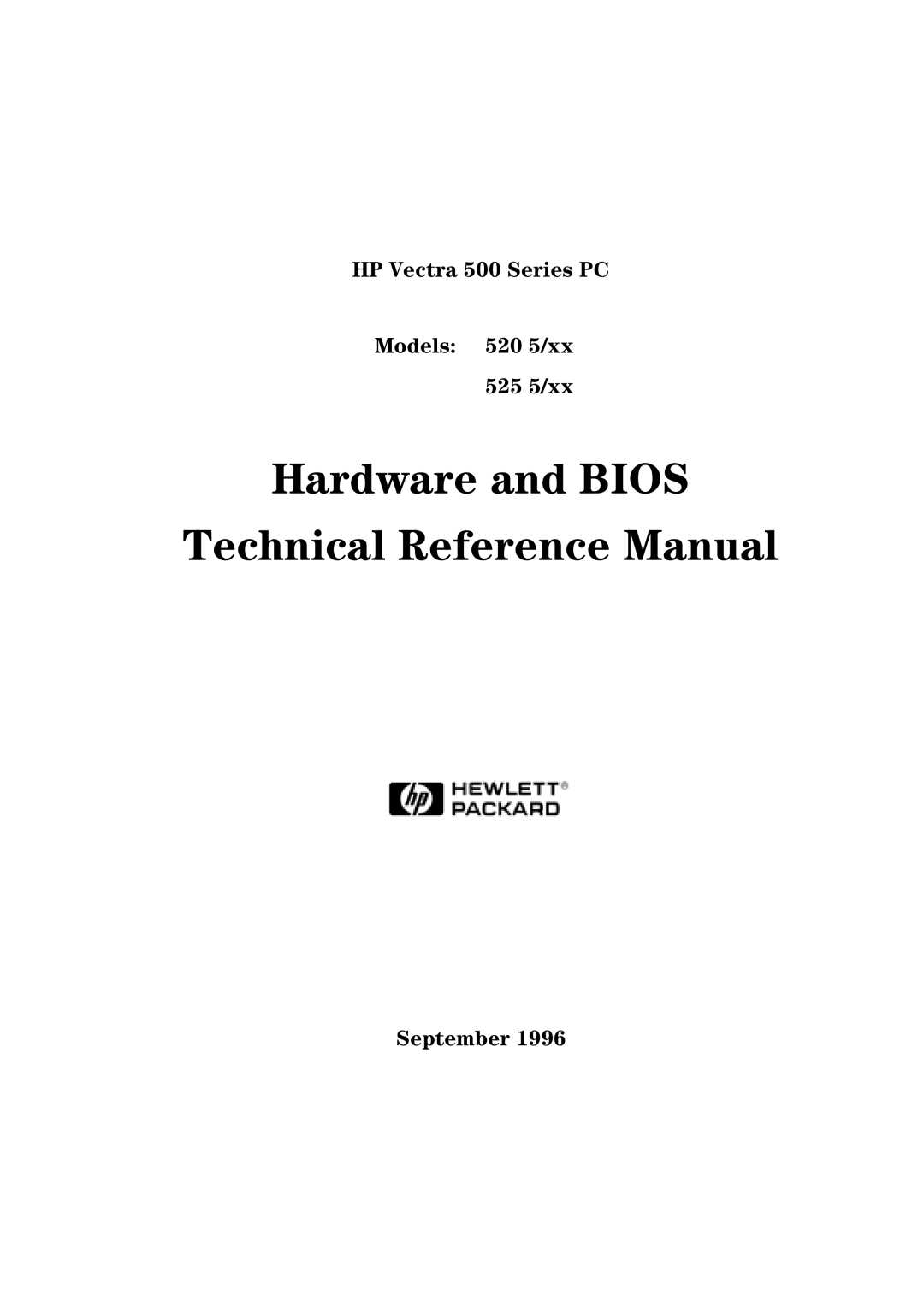 HP 520 5/XX, 525 5/XX manual Hardware and Bios Technical Reference Manual 