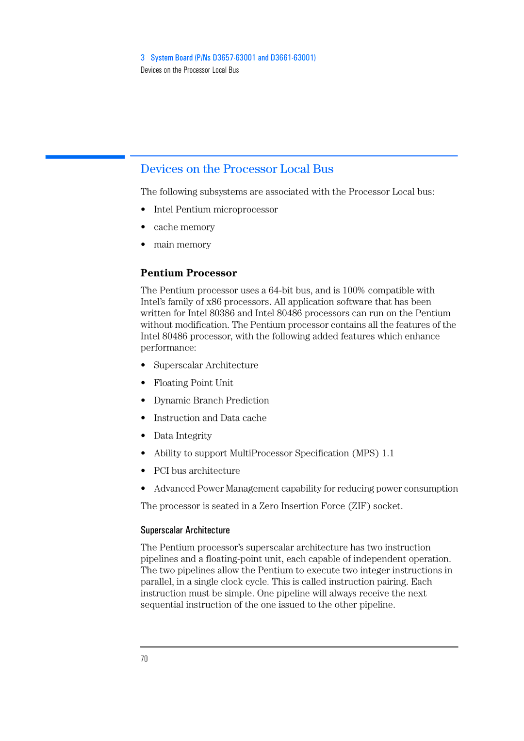 HP 525 5/XX, 520 5/XX manual Devices on the Processor Local Bus, Pentium Processor 