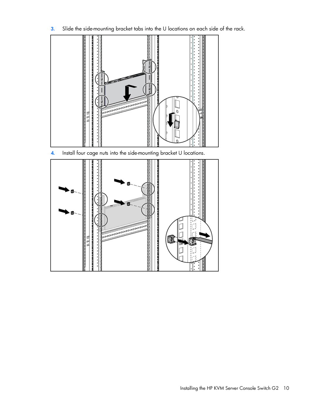 HP 531671-001 manual Installing the HP KVM Server Console Switch G2 