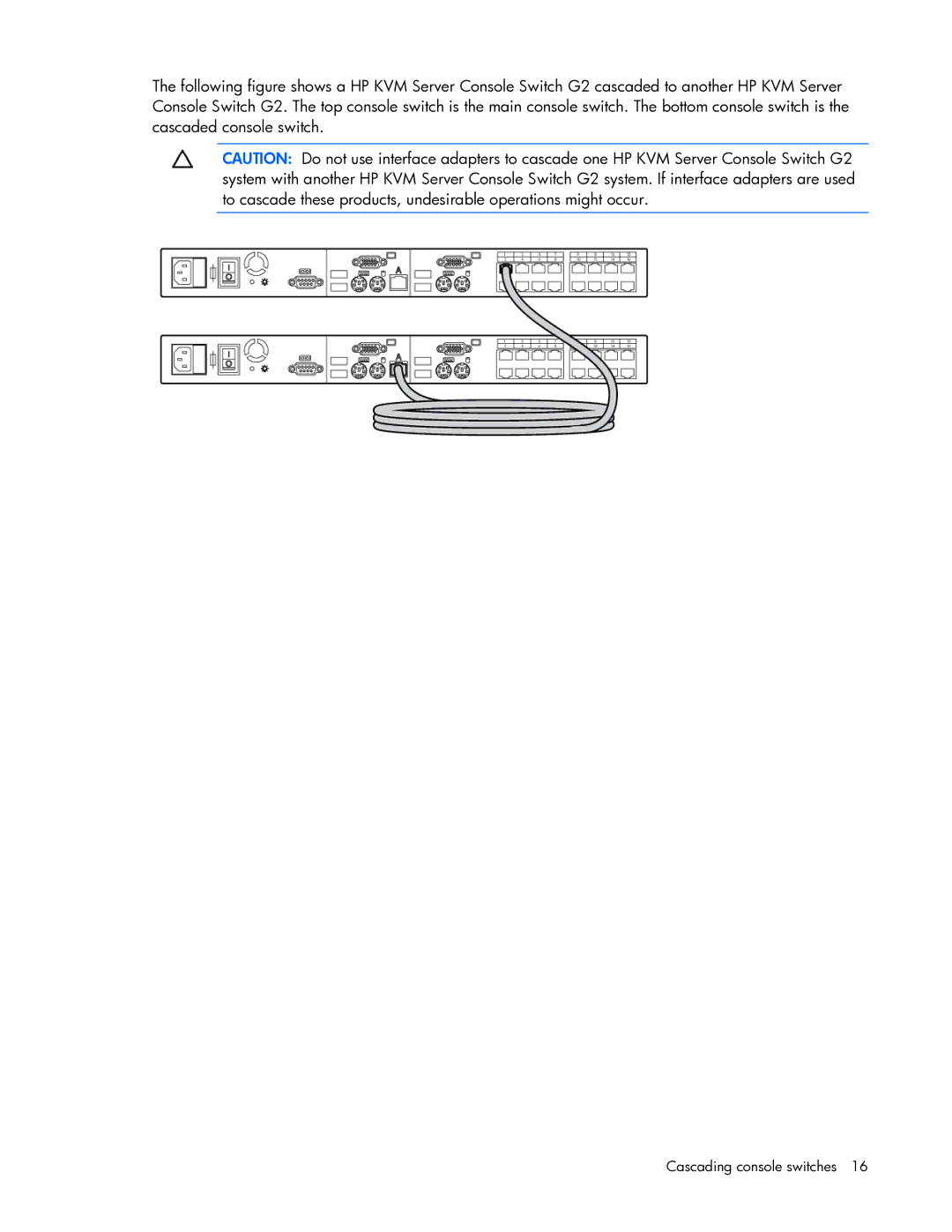 HP 531671-001 manual Cascading console switches 