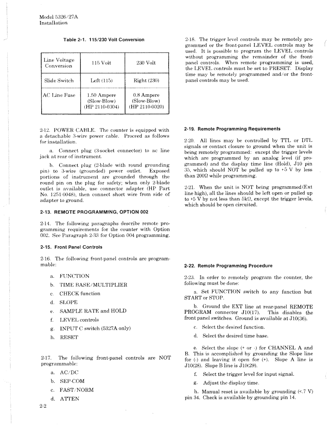 HP 5327A, 5326A manual 